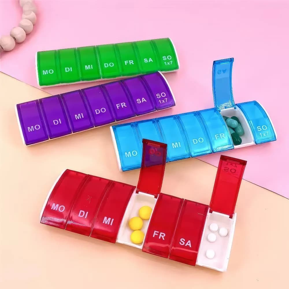 1x7 Medikamentenbox DE, mehrfarbig